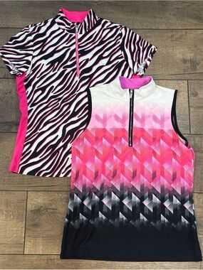 Lot Of 2 - Tail Activewear Womens Golf Polo Shirt And Tank Quarter Zip Small